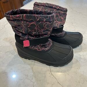 Stylish Black and Pink Winter Boots
